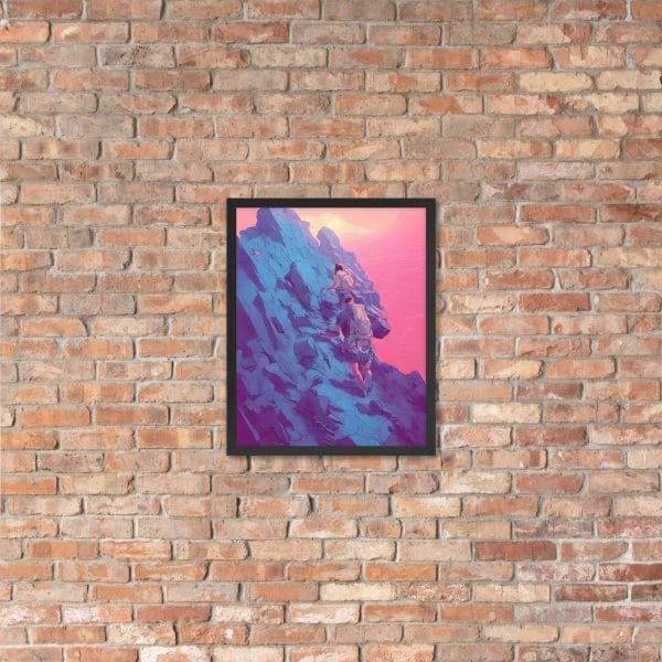 A My ability to conquer my challenges is limitless - as a Framed poster on a rock in a brick wall.