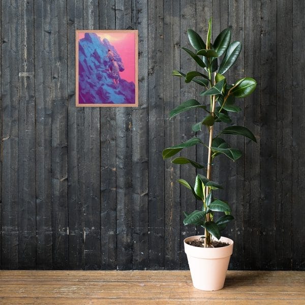 A plant in front of a wall with a My ability to conquer my challenges is limitless - as a Framed poster.