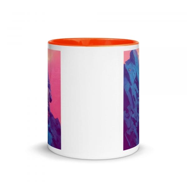 A My ability to conquer my challenges is limitless as a Mug with Color Inside with an image of a mountain in blue and orange.