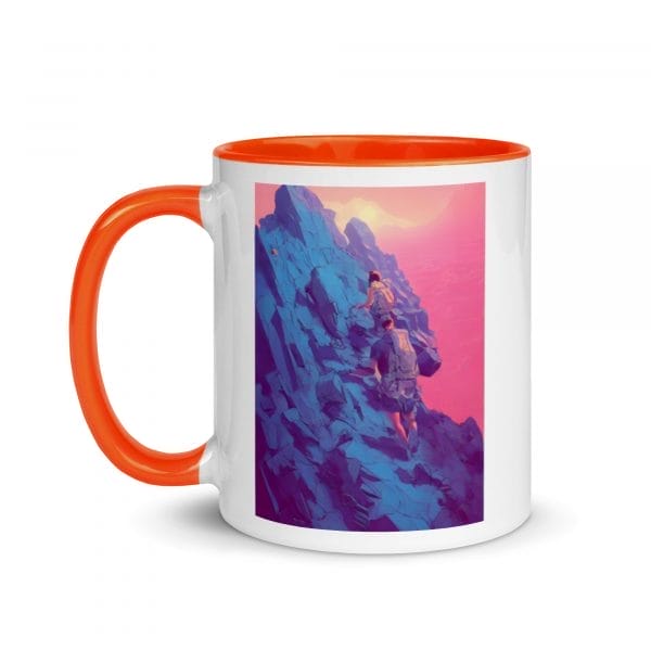 A My ability to conquer my challenges is limitless as a Mug with Color Inside with an image of two people on a rock.