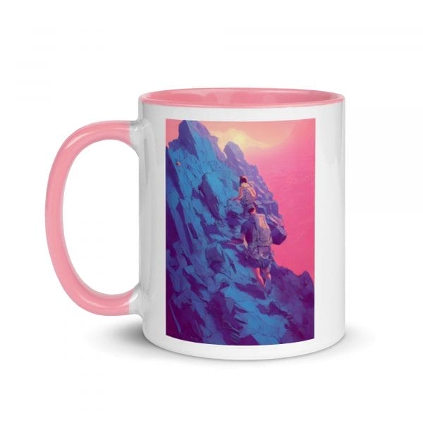 My ability to conquer my challenges is limitless as a My ability to conquer my challenges is limitless as a Mug with Color Inside on top of a mountain.