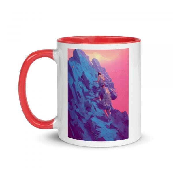 A My ability to conquer my challenges is limitless as a Mug with Color Inside with an image of two people on a rock.