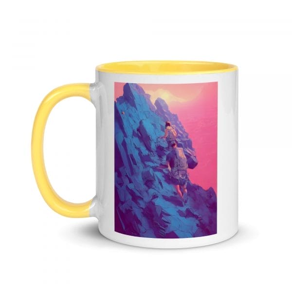 My ability to conquer my challenges is limitless as a My ability to conquer my challenges is limitless as a Mug with Color Inside with two people on top of a mountain.